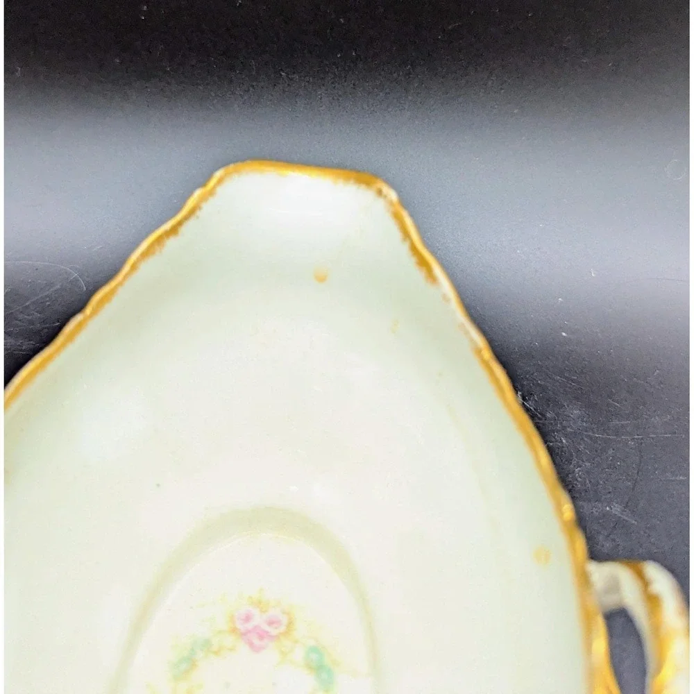 Antique Haviland Limoges Schleiger 844 Gravy Sauce Boat W Attached Underplate 9